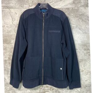 Banana Republic Men's Sz XL Navy Blue Fleece Full Zip Up lightweight Jacket